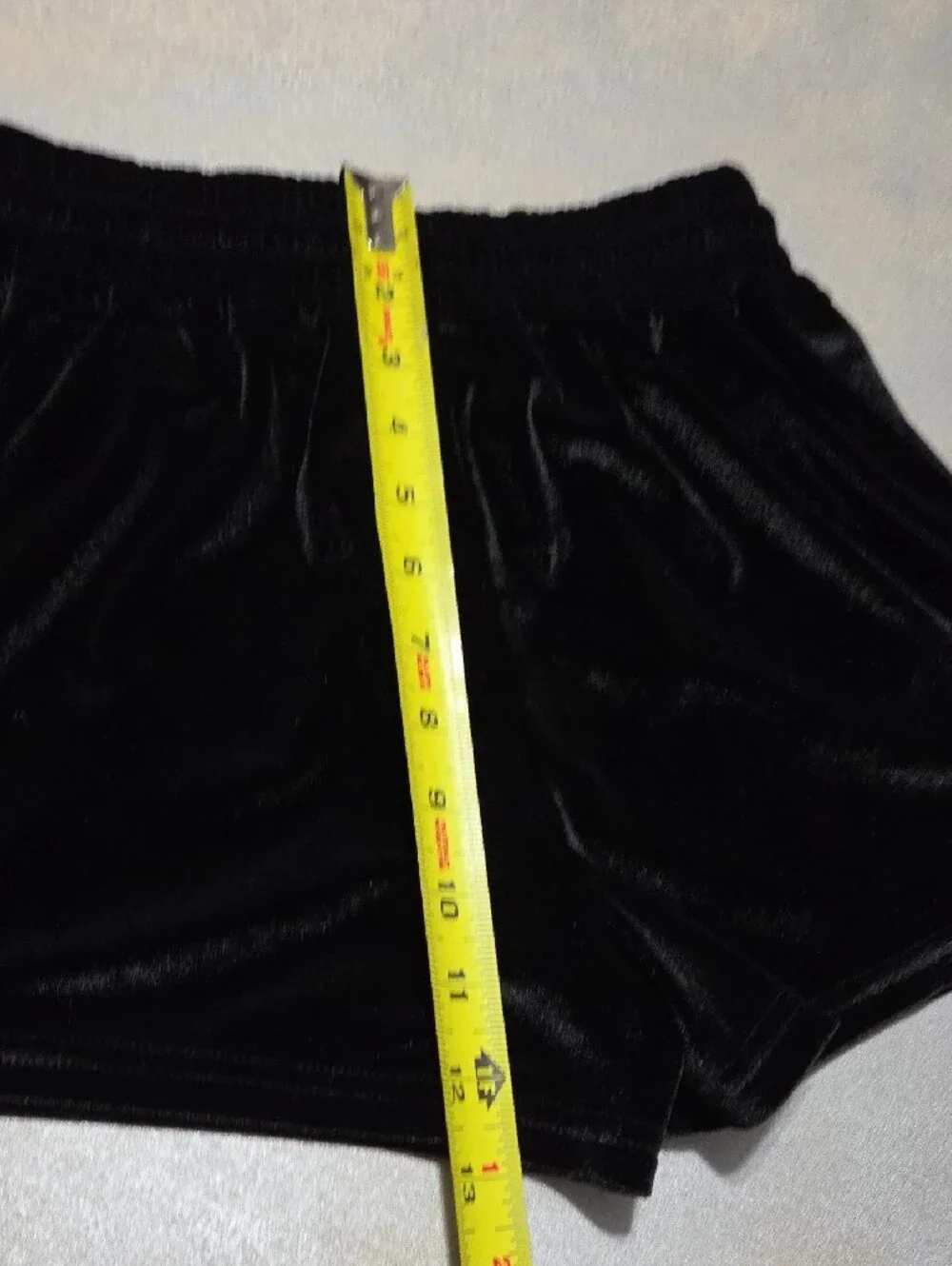 White Fox Boutique Black Velvet Athletic Shorts with Drawstring